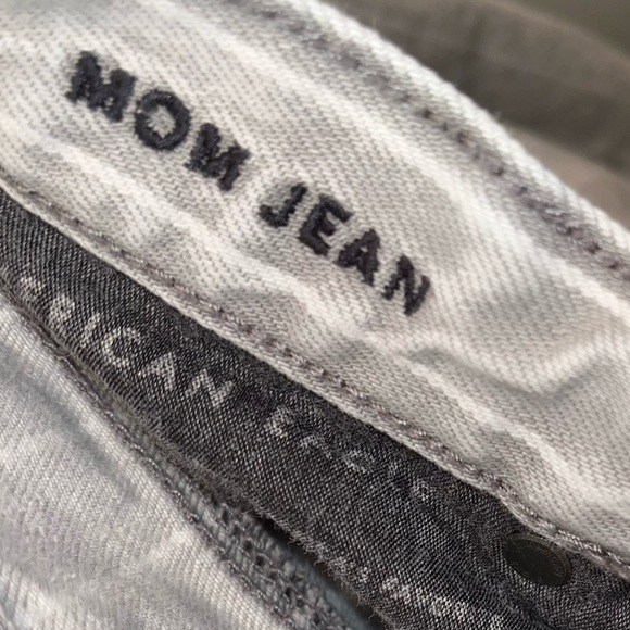 American Eagle Size 4 Distressed Gray Striped Mom Jean - Picture 4 of 4